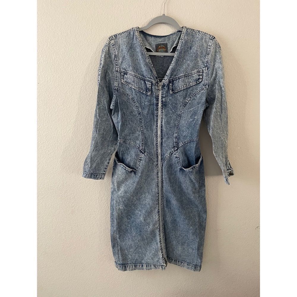 ‎Vintage denim bodycon dress